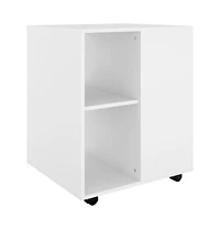 Rolling Cabinet White 23.6"x20.9"x28.3" Engineered Wood