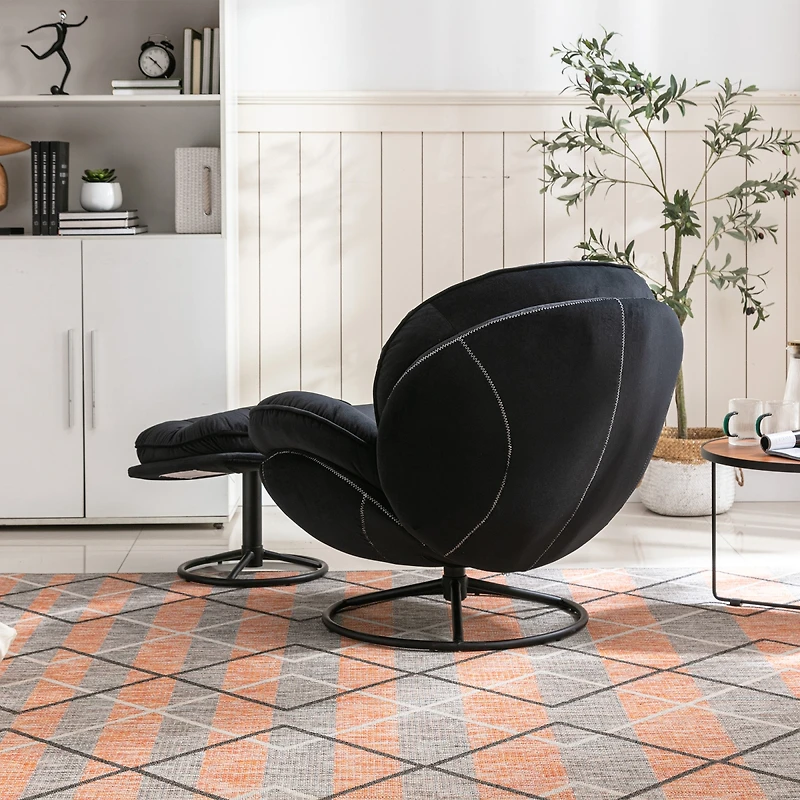 Simplie Fun Accent Chair Tv Chair Living Room Chair With Ottoman