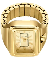 Fossil Women's Raquel Two-Hand Gold-Tone Stainless Steel Ring Watch 14mm