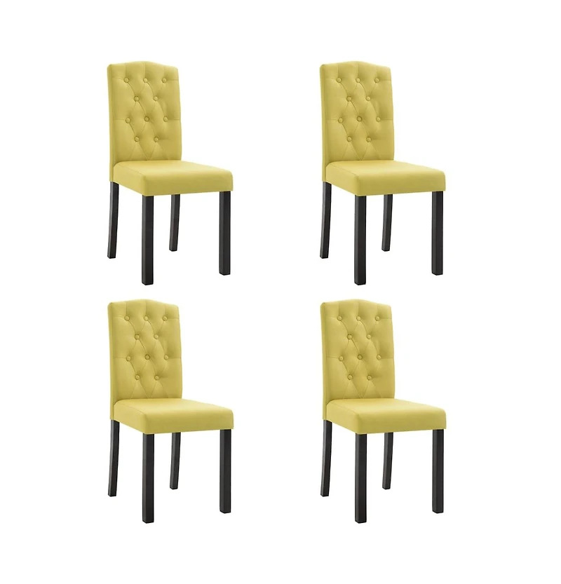 vidaXL Dining Chairs 4 pcs Green Fabric