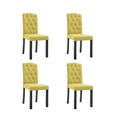 vidaXL Dining Chairs 4 pcs Green Fabric