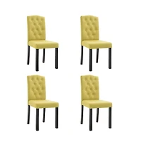 vidaXL Dining Chairs 4 pcs Green Fabric
