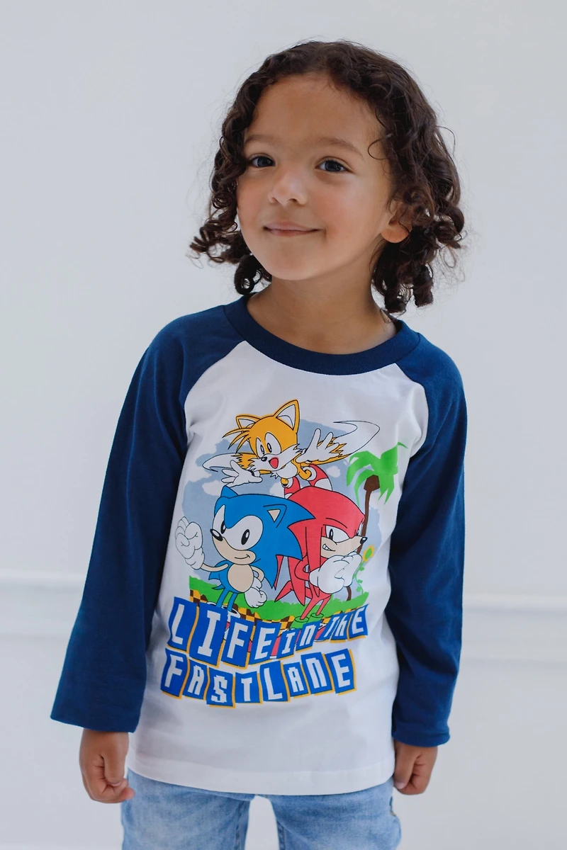 Sega Little Boys Sonic the Hedgehog Tails Knuckles 2 Pack T-Shirts Toddler|Child