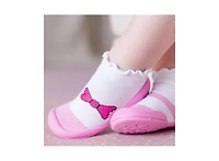Komuello Infant Girl Breathable Washable Non-Slip Sock Shoes Mary Jane Bow