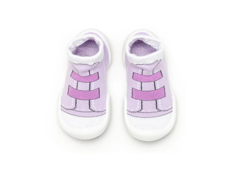 Komuello Infant Girl Breathable Washable Non-Slip Sock Shoes Walker - Violet