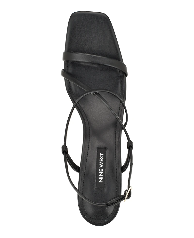 Nine West Women's Haya Strappy Square Toe Dress Sandals