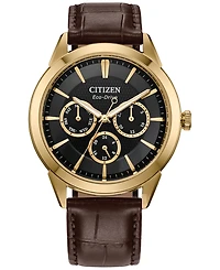 Citizen Eco-Drive Men's Rolan Brown Leather Strap Watch 40mm