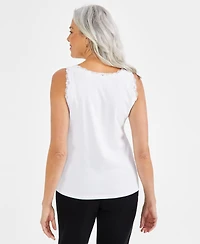 Style & Co Women's Lace-Trim Cotton Tank Top