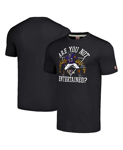 Men's Homage Ray Lewis Charcoal Baltimore Ravens Retired Player Caricature Tri-Blend T-shirt