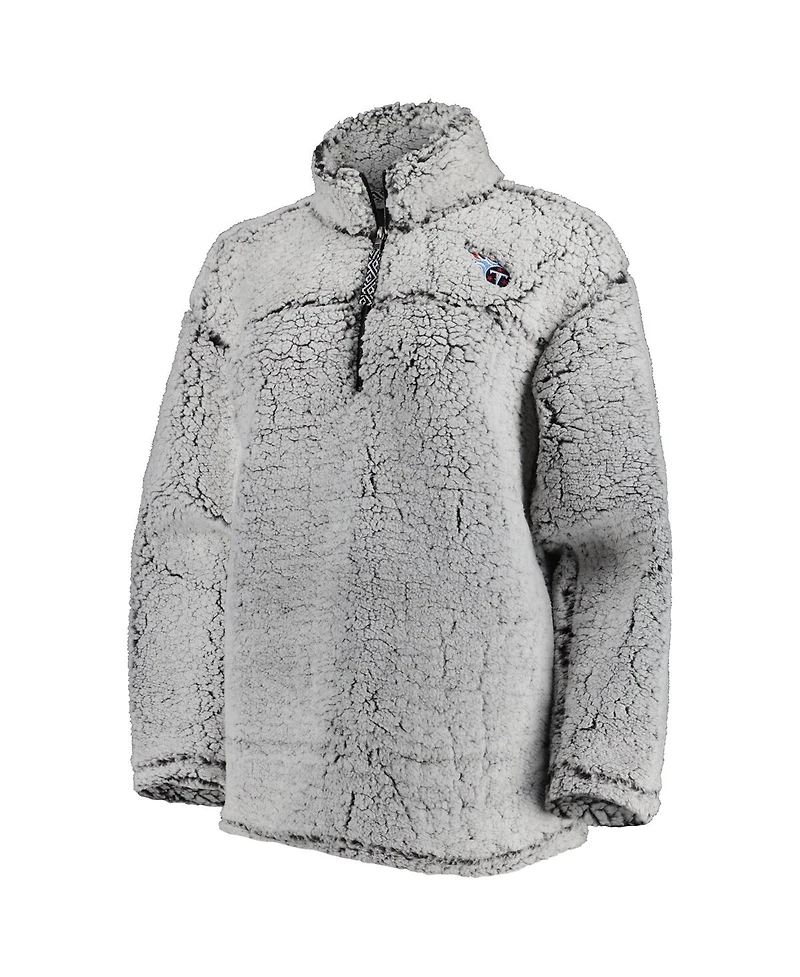 Women's G-iii 4Her by Carl Banks Gray Tennessee Titans Sherpa Quarter-Zip Jacket
