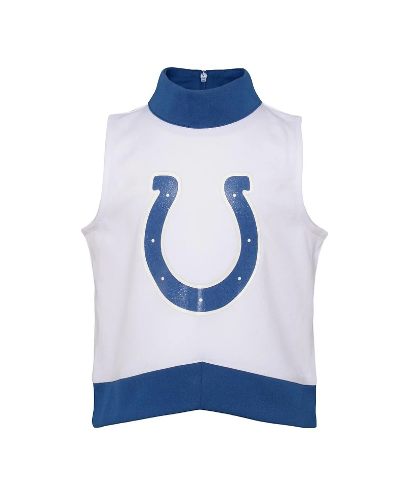 Big Girls White Indianapolis Colts Junior Camp Cheer Dress