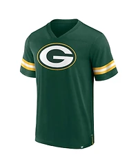 Men's Fanatics Green Green Bay Packers Jersey Tackle V-Neck T-shirt