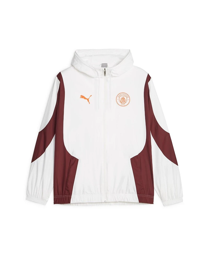 Men's Puma White Manchester City 2023/24 Pre-Match Anthem Full-Zip Hoodie Jacket
