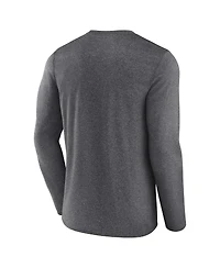 Men's Fanatics Heather Charcoal Vegas Golden Knights Long Sleeve T-shirt