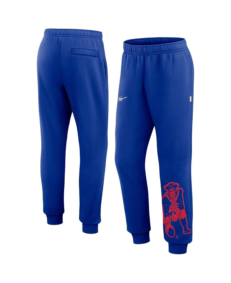 Men's Nike Royal Distressed New England Patriots Logo Crop Joggers