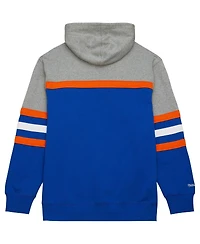 Men's Mitchell & Ness Royal, Gray New York Islanders Head Coach Pullover Hoodie