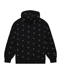 Men's Mitchell & Ness Black Cincinnati Bengals Allover Print Fleece Pullover Hoodie