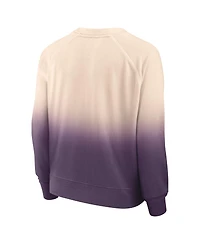 Women's Fanatics Tan, Purple Distressed Phoenix Suns Lounge Arch Raglan Pullover Sweatshirt