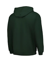Men's Starter Green Distressed Bay Packers Domestic Post Season Full-Zip Hoodie