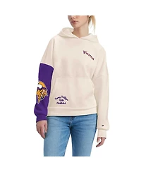 Women's Tommy Hilfiger Cream, Purple Minnesota Vikings Harriet Pullover Hoodie
