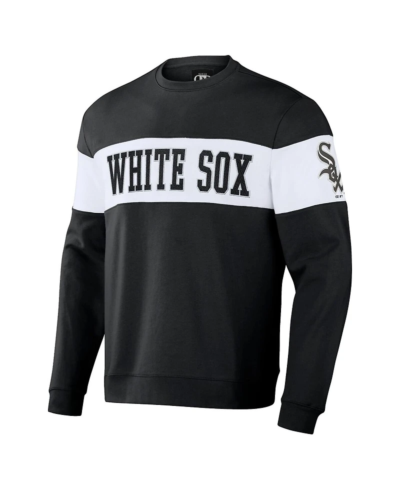 Men's Darius Rucker Collection by Fanatics Black Chicago White Sox Stripe Pullover Sweatshirt