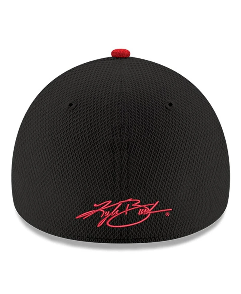 Men's New Era Black Kyle Busch 39THIRTY Panel Flex Fit Hat
