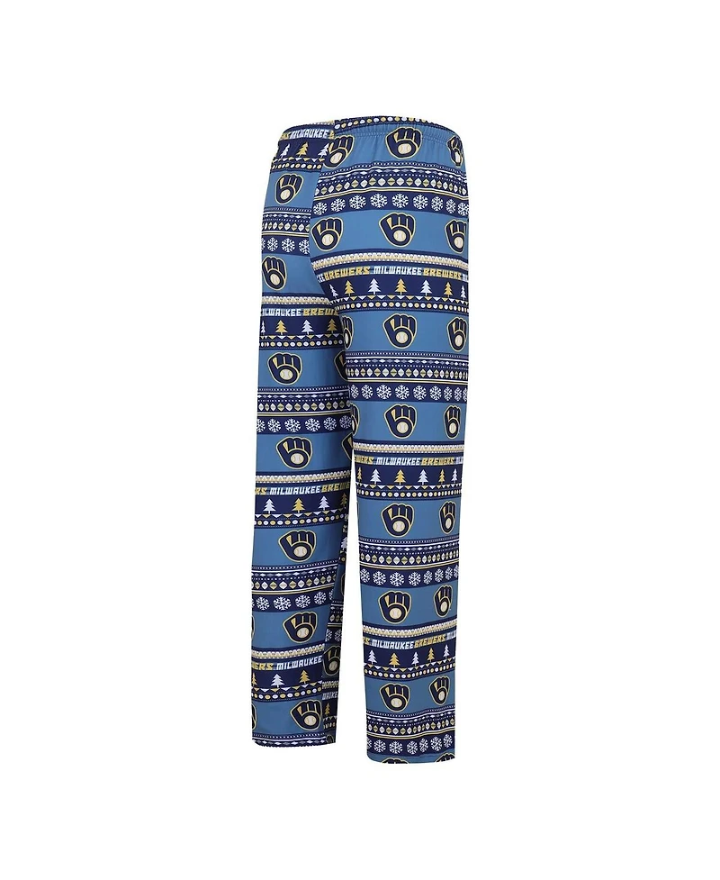 Men's Concepts Sport Navy Milwaukee Brewers Knit Ugly Sweater Long Sleeve Top and Pants Set