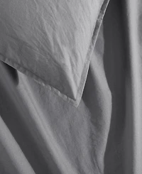 Calvin Klein Washed Percale Cotton Solid 3 Piece Comforter Set