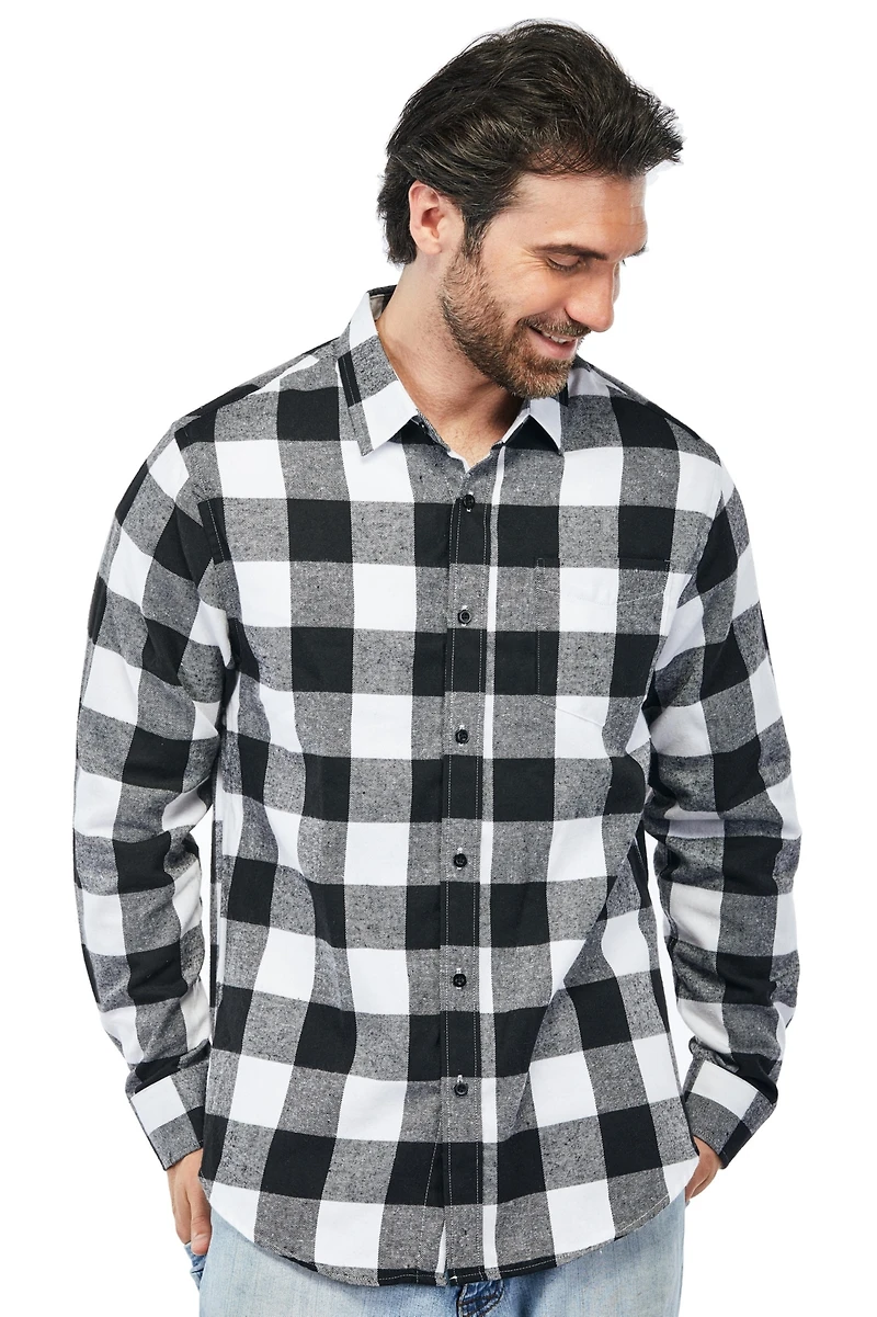 Braveman Big & Tall Button Down Classic Fit Flannel Shirt