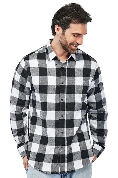 Braveman Big & Tall Button Down Classic Fit Flannel Shirt