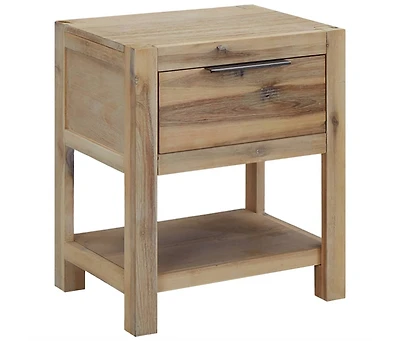 Nightstand with Drawer 15.7"x11.8"x18.9" Solid Acacia Wood