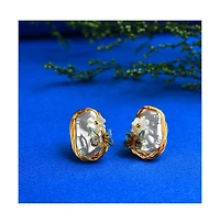 Sohi Women's White Butterfly Stud Earrings
