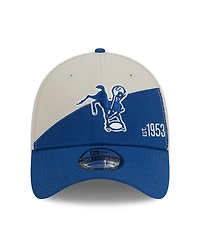 Men's New Era Cream, Royal Indianapolis Colts 2023 Sideline Historic 39THIRTY Flex Hat