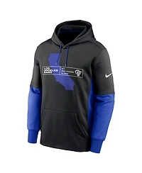 Men's Nike Black Los Angeles Rams Color Block Fleece Performance Pullover Hoodie