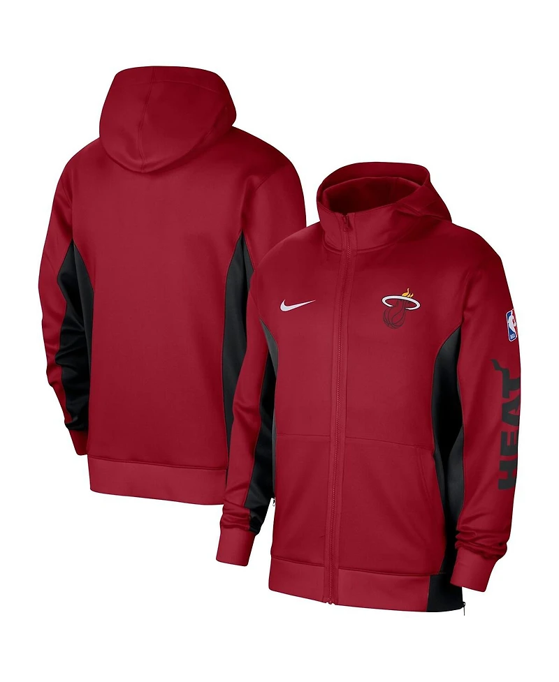 Men's Nike Red Miami Heat 2023/24 Authentic Showtime Full-Zip Hoodie