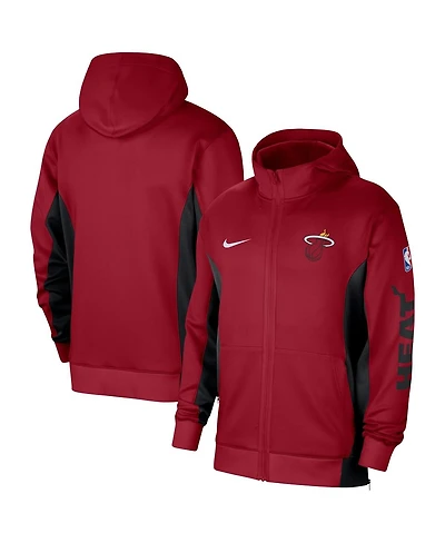 Men's Nike Red Miami Heat 2023/24 Authentic Showtime Full-Zip Hoodie