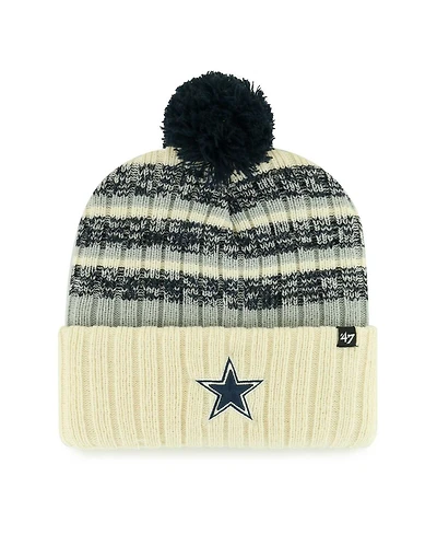 Men's '47 Brand Cream Dallas Cowboys Tavern Cuffed Knit Hat with Pom