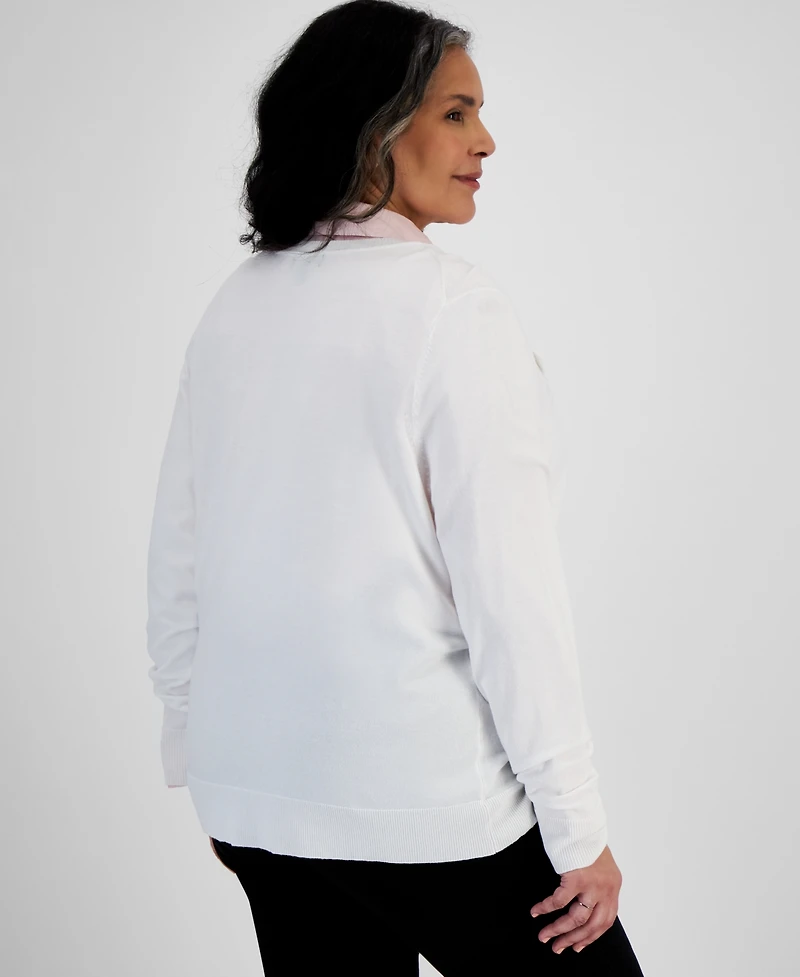 Style & Co Plus Button-Front Cardigan, Exclusively at Macy's