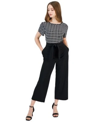 Ak Anne Klein Petite Tulip Sleeve Top Wide Leg Pants