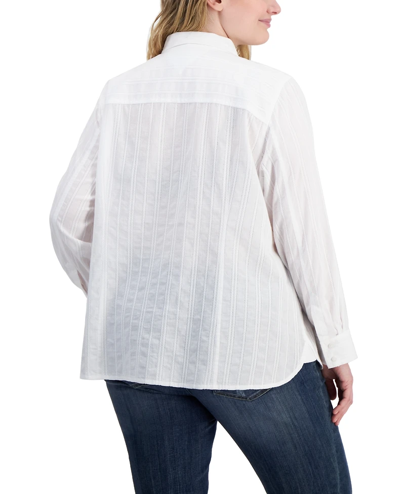 Tommy Hilfiger Plus Cotton Paisley-Print Utility Shirt