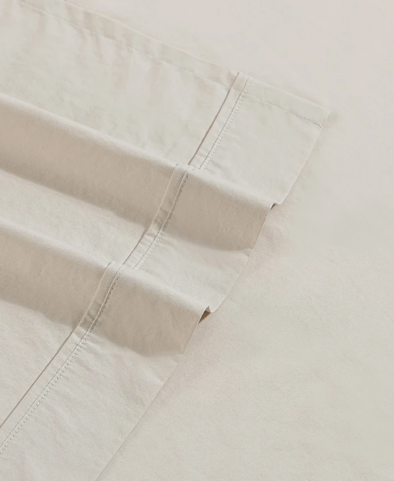 Calvin Klein Washed Cotton Percale 4-Pc. Sheet Set