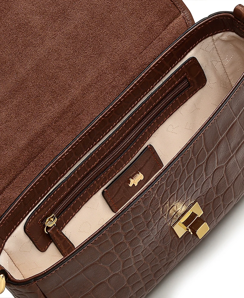 Radley London Heirloom Place Faux Croc Medium Leather Flapover Crossbody Bag