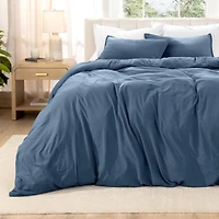 Bare Home Ultra-Soft Sand washed Queen Duvet Cover & Sham Set
