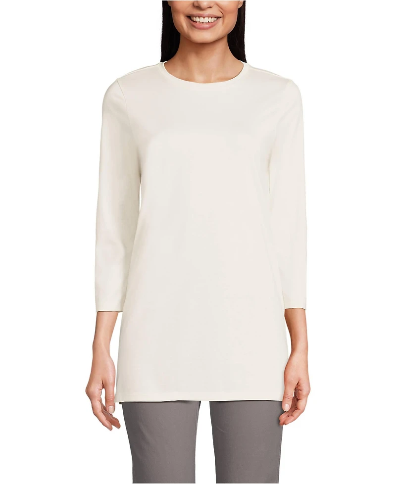 Lands' End Women's 3/4 Sleeve Cotton Supima Tunic