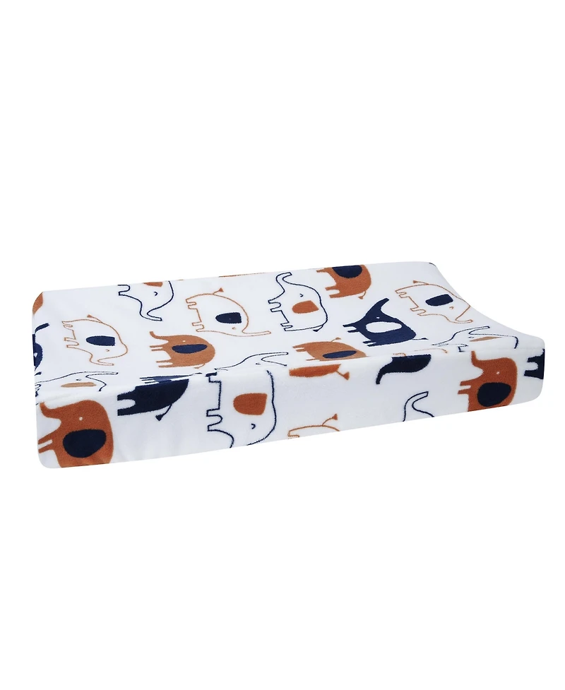 Lambs & Ivy Playful Elephant White/Blue Baby/Infant Changing Pad Cover