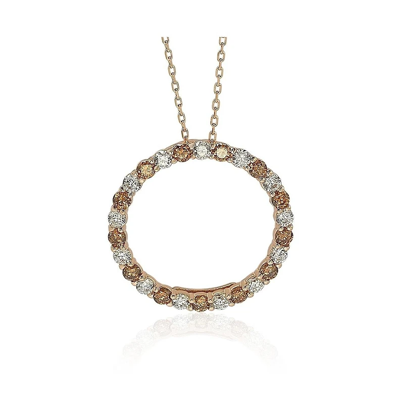 Suzy Levian New York Suzy Levian Sterling Silver Cubic Zirconia Large Open Circle Pendant Necklace