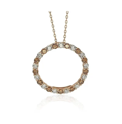 Suzy Levian New York Suzy Levian Sterling Silver Cubic Zirconia Large Open Circle Pendant Necklace