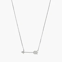Sterling Silver Chevron Arrow Pendant Necklace
