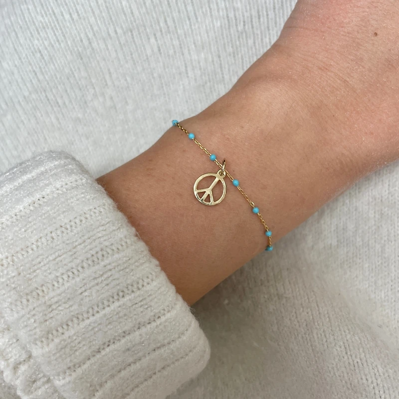 The Lovery Mini Gold Peace Charm 14K Gold