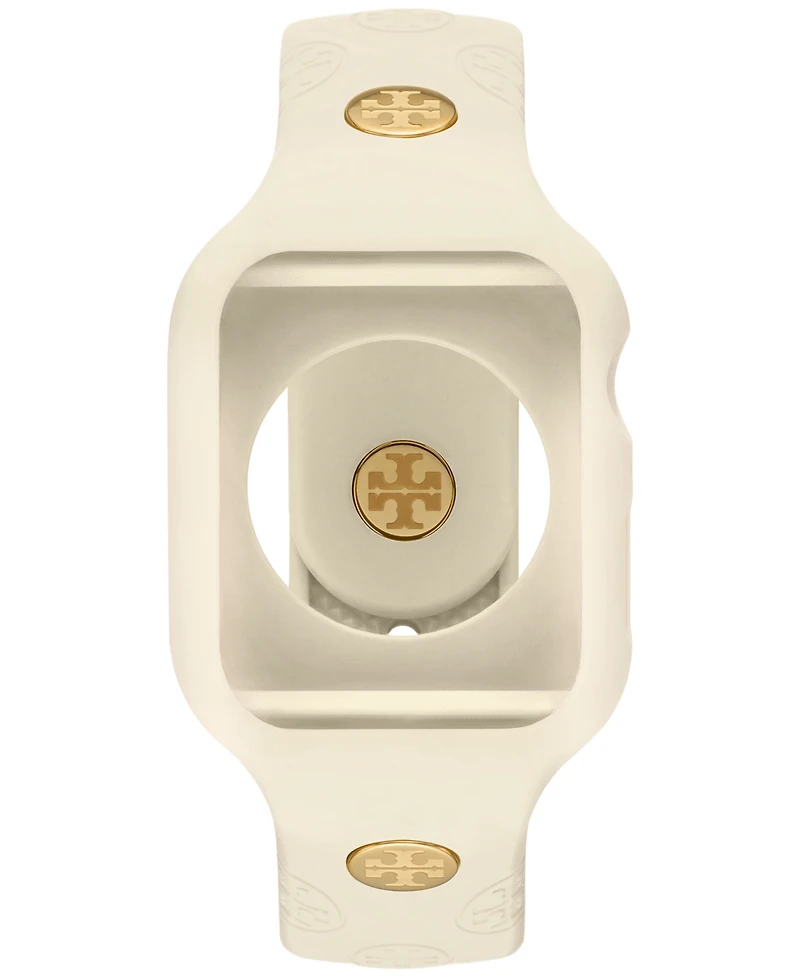 Tory Burch The T Monogram White Silicone Strap For Apple Watch 41mm